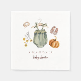 Pompoen minimalistisch Baby shower Servet