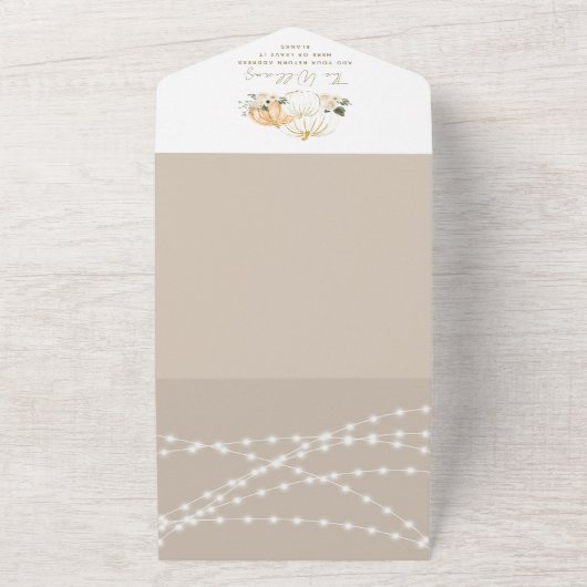 Pompoen minimalistisch eenvoudig modern Herfst Bab All In One Uitnodiging (Buitenkant)