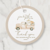 Pompoen minimalistisch eenvoudig modern Herfst Bab Bedankjes Labels (Voorkant)