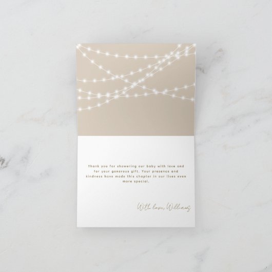 Pompoen minimalistisch eenvoudig modern Herfst Bab Bedankkaart (Binnen)