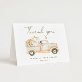 Pompoen minimalistisch eenvoudig modern Herfst Bab Bedankkaart