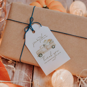 Pompoen minimalistisch eenvoudig modern Herfst Bab Cadeaulabel