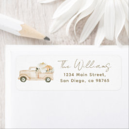 Pompoen minimalistisch eenvoudig modern Herfst Bab Etiket