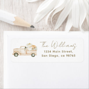 Pompoen minimalistisch eenvoudig modern Herfst Bab Etiket