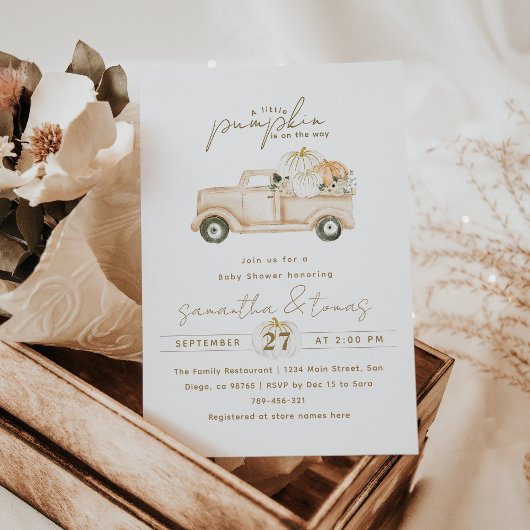 Pompoen minimalistisch eenvoudig modern Herfst Bab Kaart