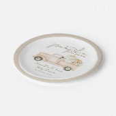 Pompoen minimalistisch eenvoudig modern Herfst Bab Papieren Bordje (Gekanteld)