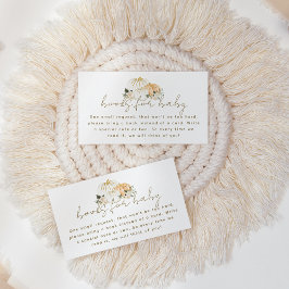 Pompoen Minimalistisch Modern Herfst Baby shower B Informatiekaartje