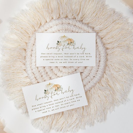 Pompoen Minimalistisch Modern Herfst Baby shower B Informatiekaartje