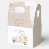 Pompoen minimalistisch modern Herfst Baby shower Bedankdoosjes (Geopend)