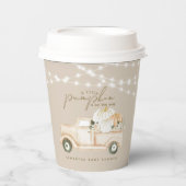 Pompoen minimalistisch modern Herfst Baby shower Papieren Bekers (Voorkant)