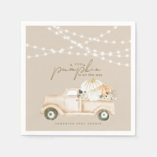 Pompoen minimalistisch modern Herfst Baby shower Servet