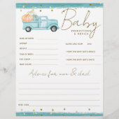 Pompoen Minimalistische Herfst Baby Boy Douche spe (Voorkant)