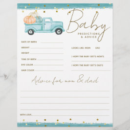 Pompoen Minimalistische Herfst Baby Boy Douche spe