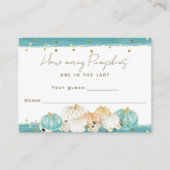 Pompoen Minimalistische Herfst Baby Boy Shower Gam Informatiekaartje (Voorkant)