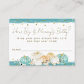 Pompoen Minimalistische Herfst Baby Boy Shower Gam Informatiekaartje (Voorkant)