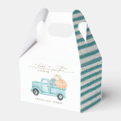 Pompoen Minimalistische Moderne Herfst Baby Jongen Bedankdoosjes (Achterkant)