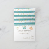 Pompoen Minimalistische Moderne Herfst Baby Jongen Bedankkaart (Binnen)