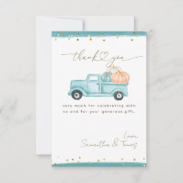 Pompoen Minimalistische Moderne Herfst Baby Jongen Bedankkaart