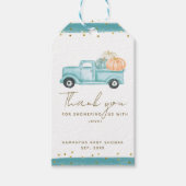 Pompoen Minimalistische Moderne Herfst Baby Jongen Cadeaulabel (Voorkant)