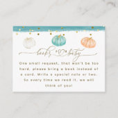 Pompoen Minimalistische Moderne Herfst Baby Jongen Informatiekaartje (Voorkant)