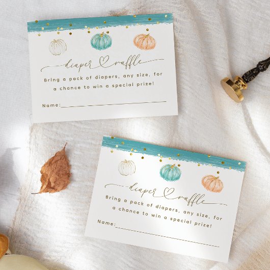 Pompoen Minimalistische Moderne Herfst Baby Jongen Informatiekaartje