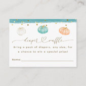 Pompoen Minimalistische Moderne Herfst Baby Jongen Informatiekaartje (Voorkant)