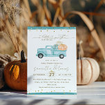 Pompoen Minimalistische Moderne Herfst Baby Jongen Kaart<br><div class="desc">Dit minimalistische, eenvoudige en moderne waterverf pompoen Truck herfst ontwerp is ideaal voor een babyboy douche. Het ontwerp is voorzien van een charmante blauwe truck gevuld met pompoenen. De waterverf-techniek voegt een zacht en artistiek tintje toe aan het algehele ontwerp. Het ontwerp straalt eenvoud en minimalisme uit. De afwezigheid van...</div>