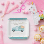 Pompoen Minimalistische Moderne Herfst Baby Jongen Papieren Bordje (Feest)