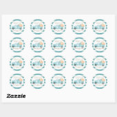Pompoen Minimalistische Moderne Herfst Baby Jongen Ronde Sticker (Vel)