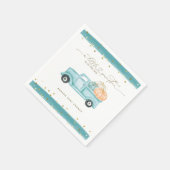 Pompoen Minimalistische Moderne Herfst Baby Jongen Servet (Hoek)