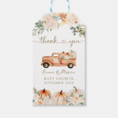 Pompoen Modern Minimalistisch Herfst Neutraal Baby Cadeaulabel (Voorkant)