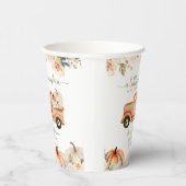 Pompoen Modern Minimalistisch Herfst Neutraal Baby Papieren Bekers (Rechts)