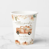 Pompoen Modern Minimalistisch Herfst Neutraal Baby Papieren Bekers (Voorkant)