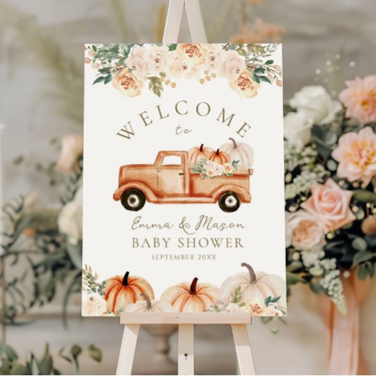 Pompoen Modern Minimalistisch Herfst Neutraal Baby Poster