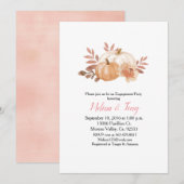 Pompoen moderne aquarel verlovingsfeest kaart (Voorkant / Achterkant)