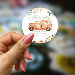 Pompoen Moderne Minimalistische Herfst Neutrale Ba Ronde Sticker