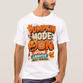 Pompoen Modus: AAN T-shirt | Grappige Halloween T- (Voorkant)
