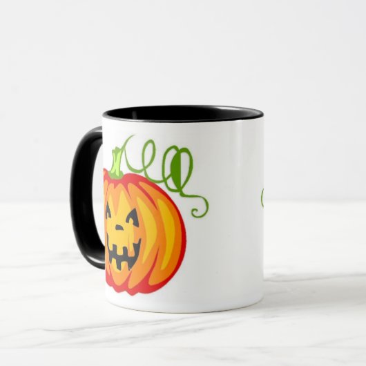 pompoen mok (Voorkant links)