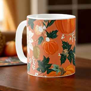 Pompoen Mok Oranje Waterverf Fall Leaves