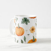 Pompoen Mok Oranje Waterverf Fall Leaves (Voorkant links)