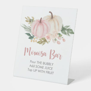 Pompoen Momosa Bar Baby shower voetstuk teken Reclamebord Met Voetstuk