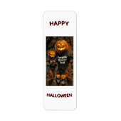 Pompoen Monster Bash Halloween Retouradreslabel Etiket (Voorkant)