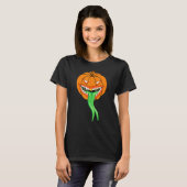 Pompoen Monster Groene Tong Halloween T-shirt (Voorkant volledig)