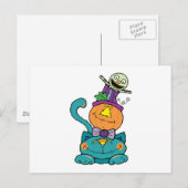 Pompoen monster kat briefkaart (Voorkant / Achterkant)