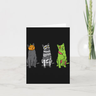 Pompoen Mummie Zombie Zwarte Katten Halloween Kitt Kaart