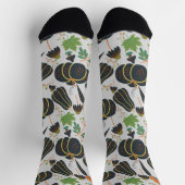 Pompoen naadloos roodzwart-wit wortel sokken (Top)