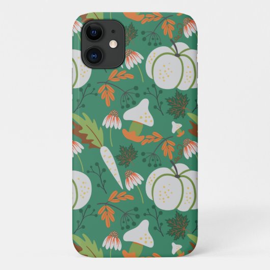 Pompoen naadloze patroonwortelen en paddenstoelen Case-Mate iPhone case (Achterkant)