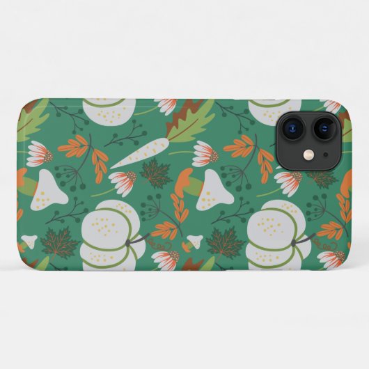 Pompoen naadloze patroonwortelen en paddenstoelen Case-Mate iPhone case (Achterkant (horizontaal))