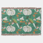 Pompoen naadloze patroonwortelen en paddenstoelen deken (Voorkant)