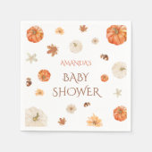 Pompoen Neutral Herfst Herfst Baby shower Bloemen Servet (Voorkant)